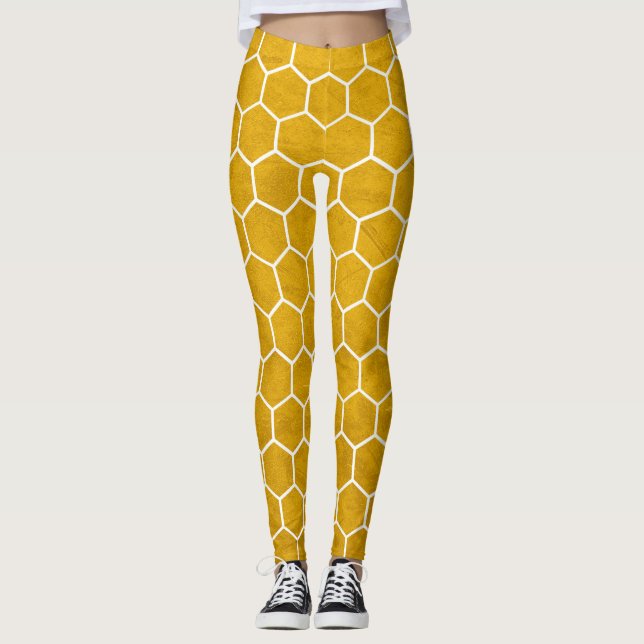 Legging Hexagonal Hexagonal Amarelo (Frente)