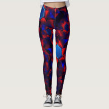 Hexágono azul misturado com curvas vermelhas sobre