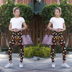 Legging hexágono monocromático tribal