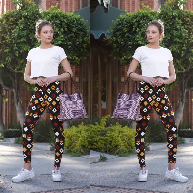Legging hexágono monocromático tribal (Criador carregado)