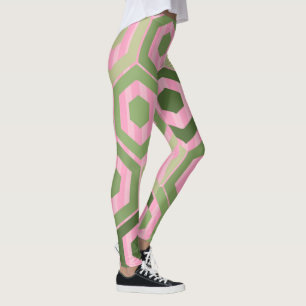 Legging Hexágonos e Stripes - Blooms de Primavera
