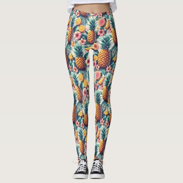Legging Hibiscus e Abacaxi (Frente)
