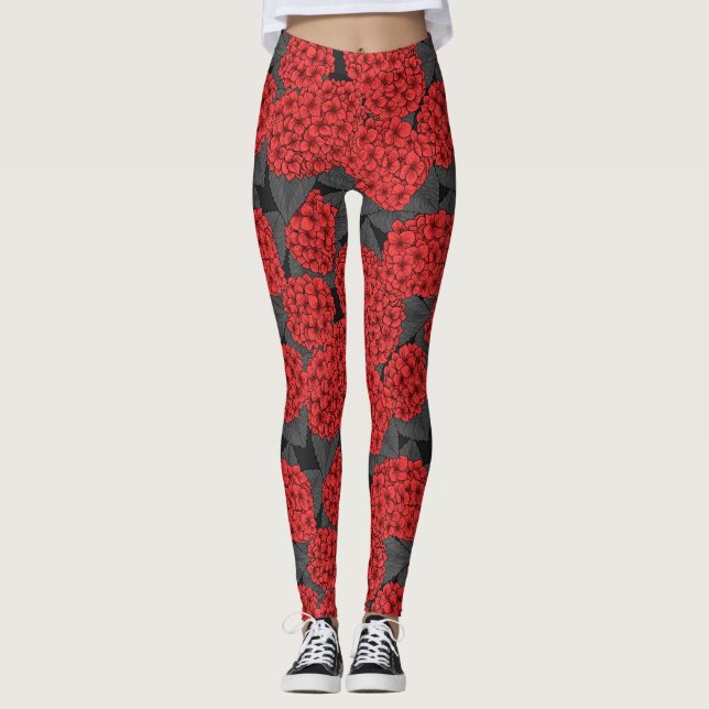 Legging Hidrangea vermelha (Frente)