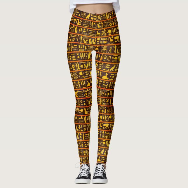 Legging Hieroglifos Antigos Egípcios (Frente)