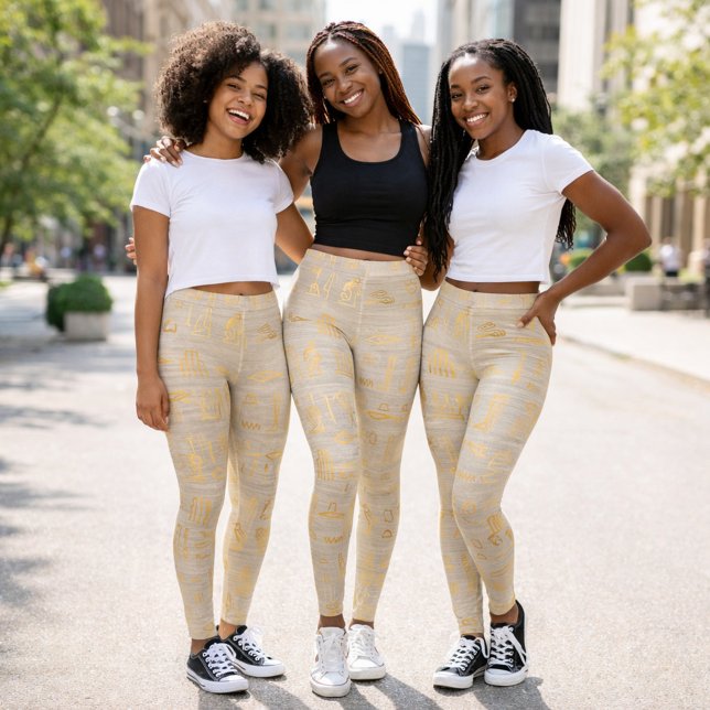 Legging Hieróglifos Egípcios (Criador carregado)