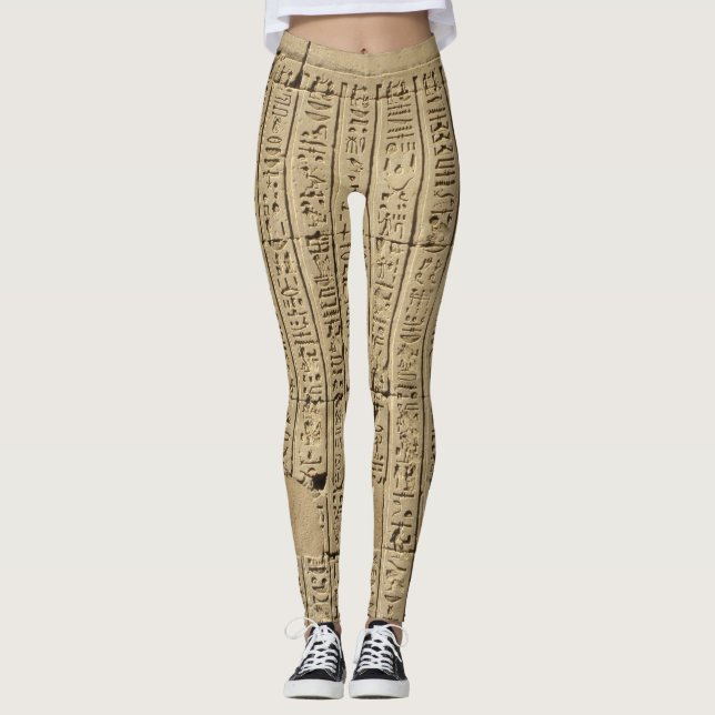 Legging Hieroglifos egípcios - pedra natural monocromática (Frente)