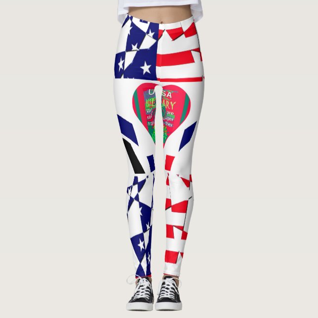 Legging Hillary USA para o Presidente somos mais fortes ju (Frente)