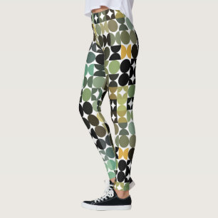 Legging Hip Abstract Half Circles Industrial Fusion Art