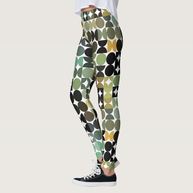 Legging Hip Abstract Half Circles Industrial Fusion Art (Esquerda)