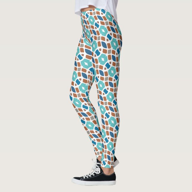 Legging Hip Turquoise Green Blue Brown Arte Oriental Triba (Esquerda)