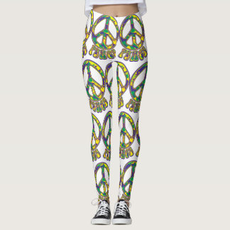 Legging Hippie Peace Sign 60s 70s