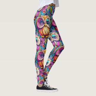Legging Hippie Trippy Colorful Owl