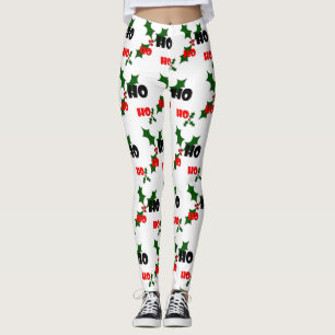 Legging Ho Ho Ho caneleiras do azevinho & das bagas