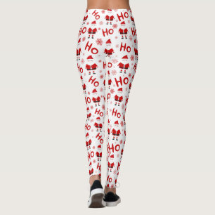 Legging Ho Ho Ho Papai Noel Padrão de Natal