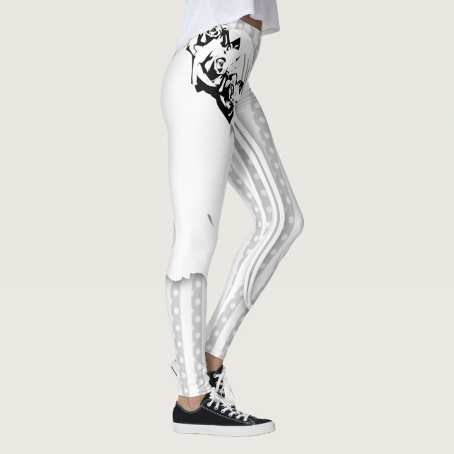 Legging Hochzeit Braut Rosen Streifen & Punkte (Direita)