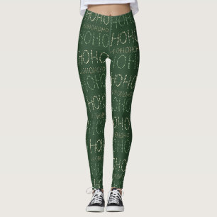 Legging Hohoho Christmas Sage green Wrappaper