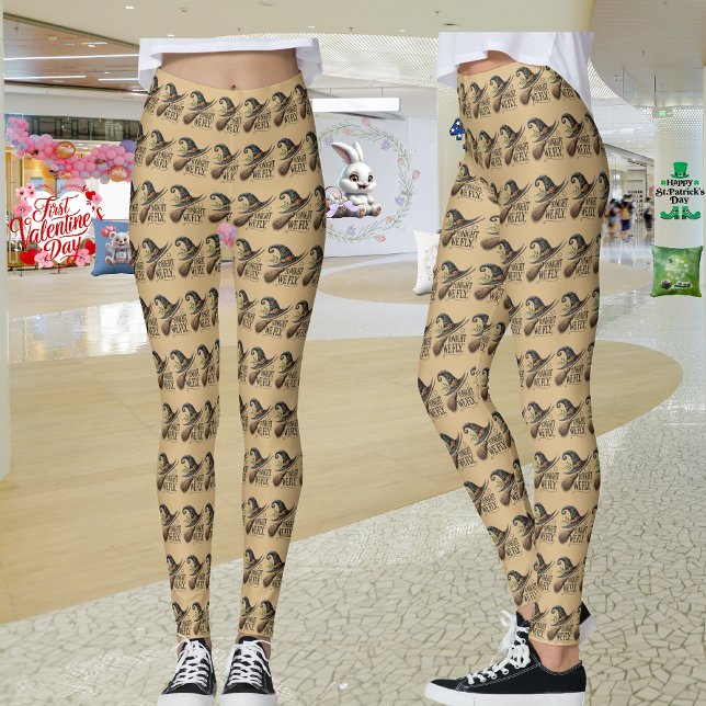 Legging Hoje à noite nós voamos no Halloween (Criador carregado)