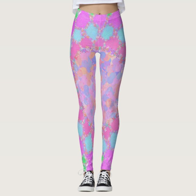 Legging Holi pintura esplash rangoli floral (Frente)