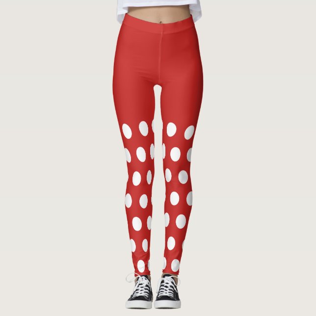 Legging "Holiday Sexy Elf Red Spots" Retro Natal (Frente)
