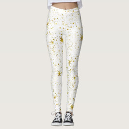 Legging Holiday Sparkle - Estrelas de Natal brancas e Dour