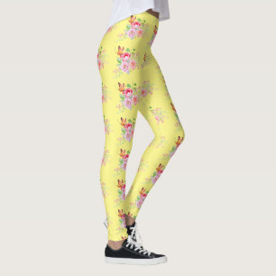 Legging holiES - Flores de Mola de Aquarela Buquê 2