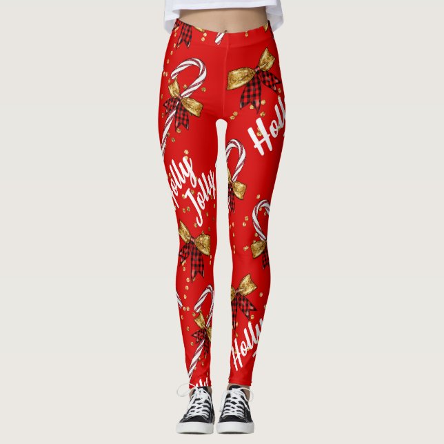 Legging Holly Jolly Candy Cane Cristmas (Frente)