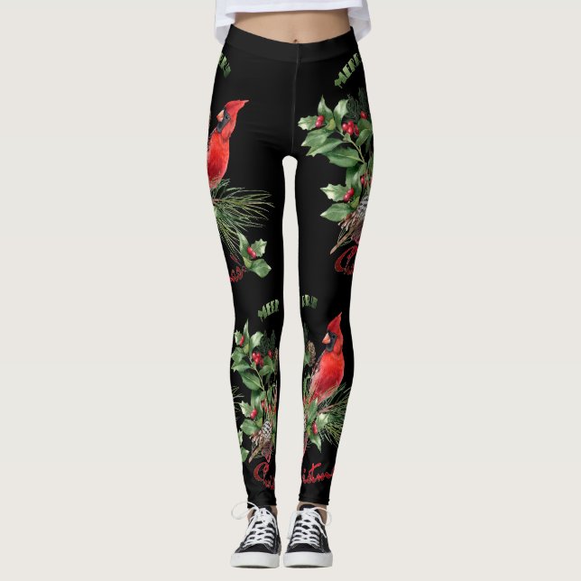 Legging Holly Jolly Cardinal Saudações! (Frente)