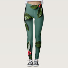 Legging Holly sai e bergue em uma Canvas verde profunda