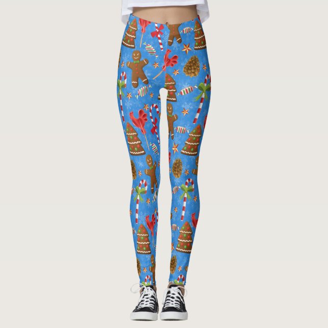 Legging Homem de Biscoito,Candy e pirulito (Frente)