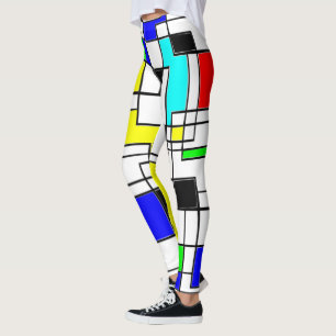 Legging Homenagem Aleatória aos quadrados a Mondrian