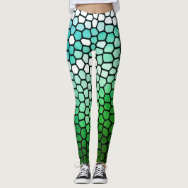 Legging Honeycomb Verde e Branco