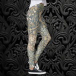 Legging Honeysuckle de William Morris, Vintage Flowers Art<br><div class="desc">Honeysuckle (1876) de William Morris é um padrão têxtil antigo da Era Victoriana das artes anteriores à Raphaelite,  originalmente criado como papel de parede damask. Um design floral com flores interligadas de primavera de jardim em lindos tons de azul e cinza,  antigos e úmidos.</div>
