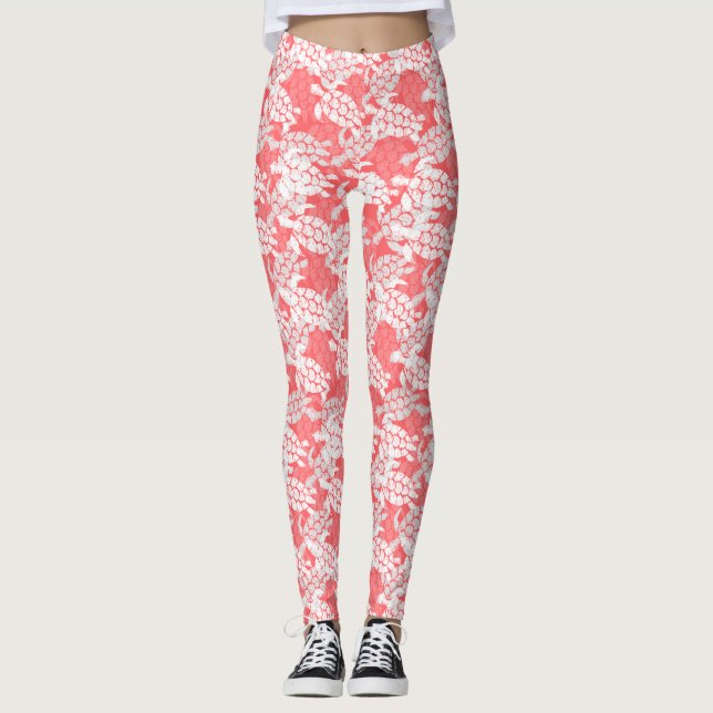 Legging Honu Sea Turtle Havaiana Aloha Guava (Frente)