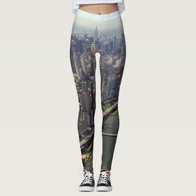 Legging Horizonte da Cidade de Nova York Rio Manhattan NYC (Frente)