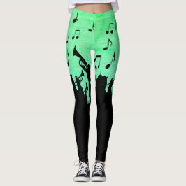 Legging Horn Section Music Design Powder Green