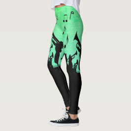Legging Horn Section Music Design Powder Green