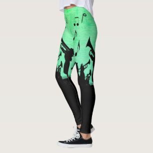 Legging Horn Section Music Design Powder Green