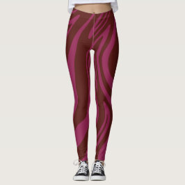 Legging Hot pink& brown zebra print pattern 