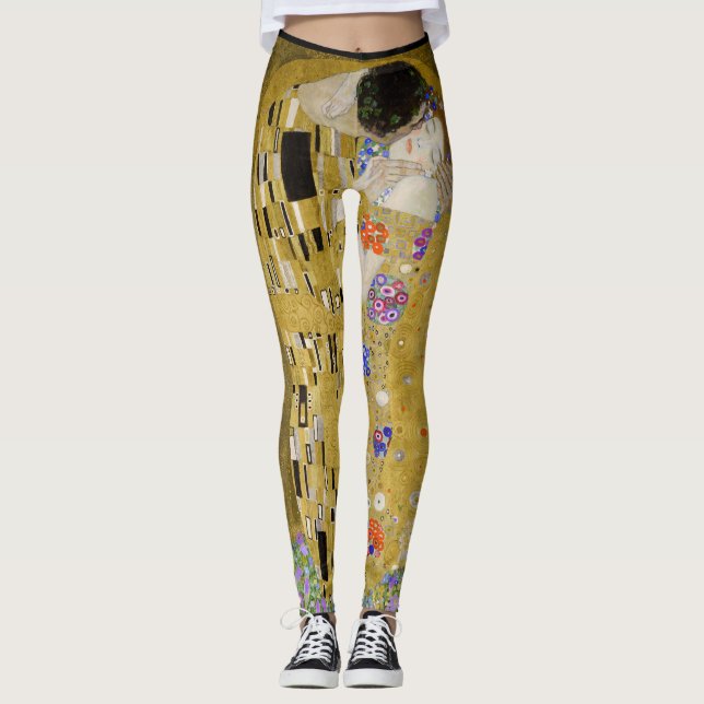 Legging HotLeggings - o beijo por Gustave Klimt (Frente)