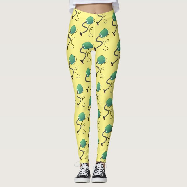 Legging Humor de desenho animado de aspirador (Frente)
