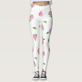 Legging Hydrangas Cor-de-Água Rosa