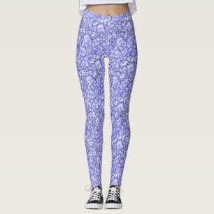 Legging Hydrangea Watercolor Padrão Floral em Muito Peri