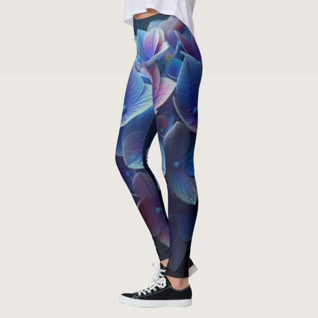 Legging Hydrangeas Floral Purple e Blue (Esquerda)
