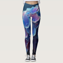 Legging Hydrangeas Floral Purple e Blue