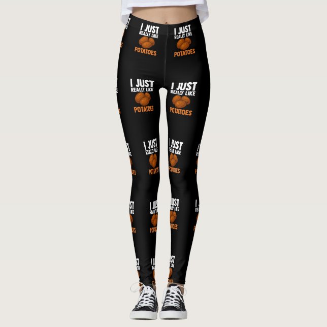 Legging I Just Really Like Potatoes Potato Food Humor (Frente)