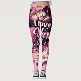Legging I Love Yuri | Kawaii Girls’ Love Anime Aesthetic 