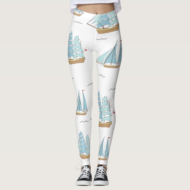 Legging Iates de Verão, em forma de carne, com velas (Frente)
