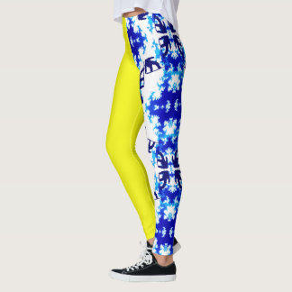 Legging Ice Blue Snowboarder Sky Amarelo Esporte de Neve