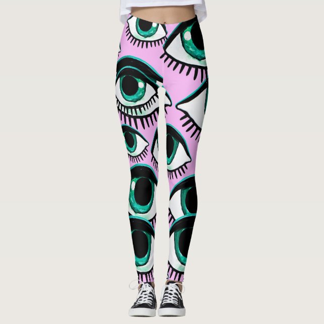 Legging Ícone de Abstrato de Olho de Montanha (Frente)