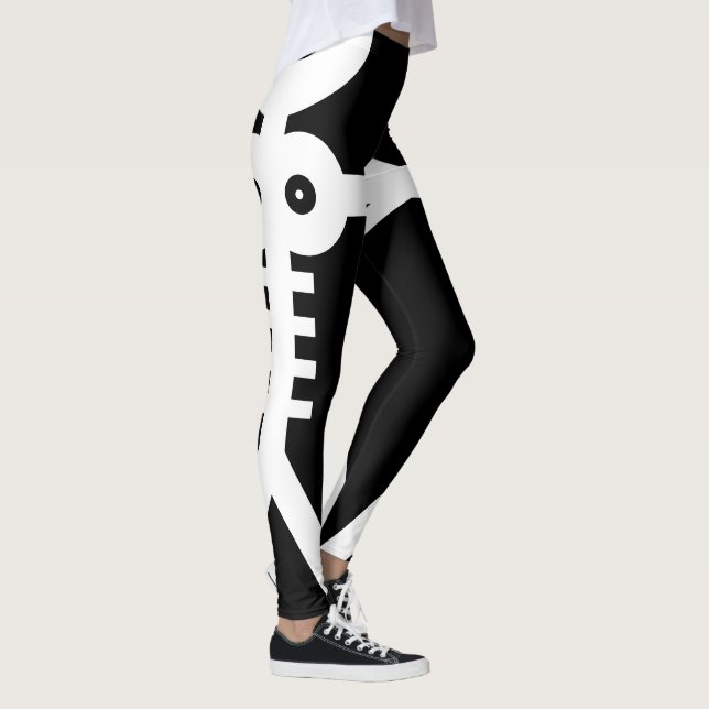 Legging Ícone de Esqueletos Amor Eterno 2007 Preto e Branc (Direita)